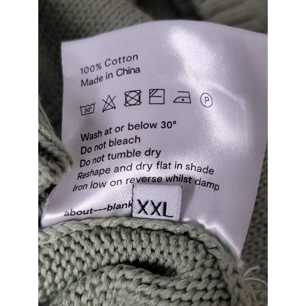 About:Blank Men's Sage 100% Cotton Logo Sweater XXL